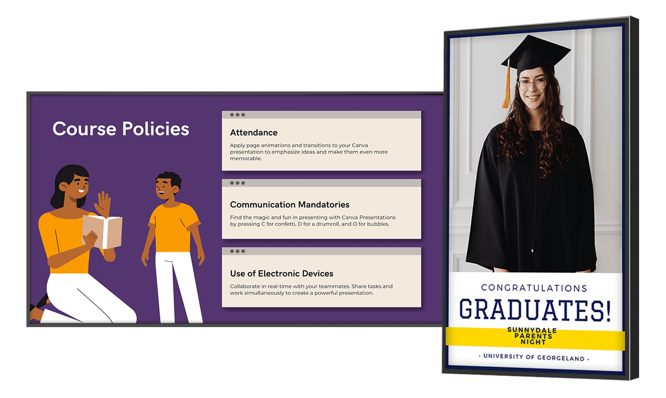 Digital signage for college