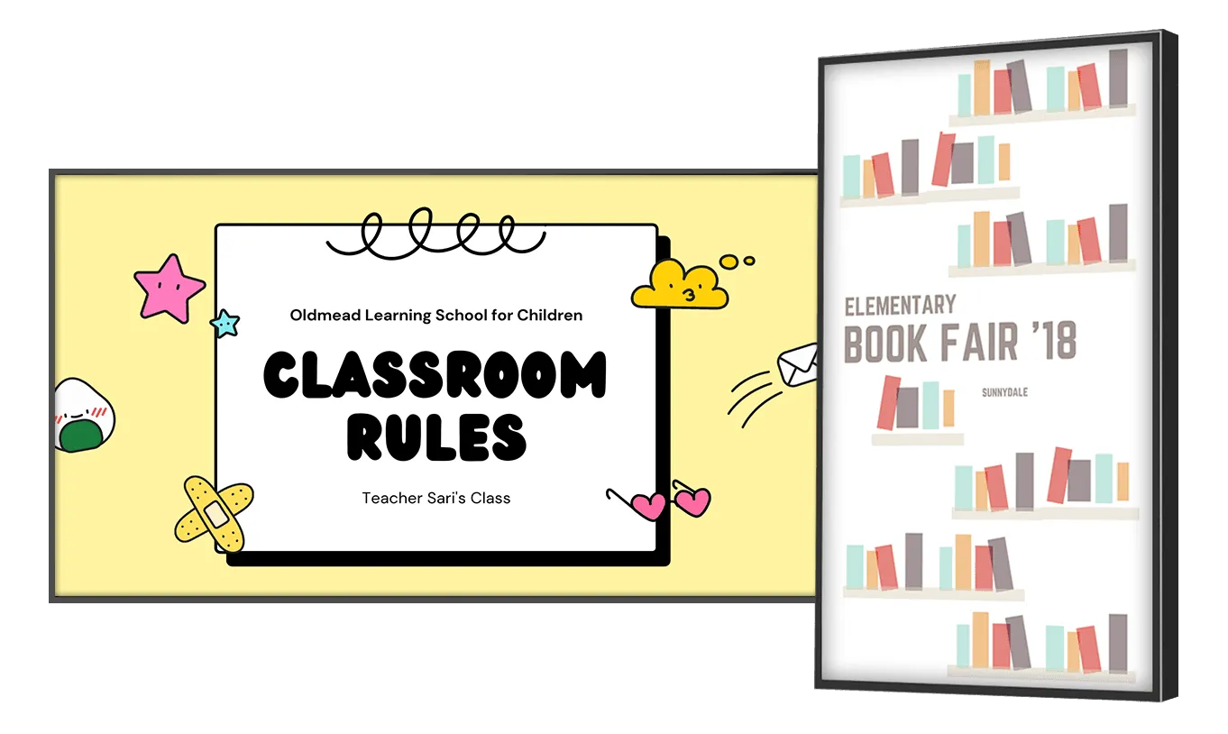 NoviSign school digital signage running on campus TV screen