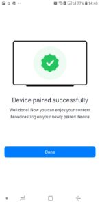 Pairing process phone step 3