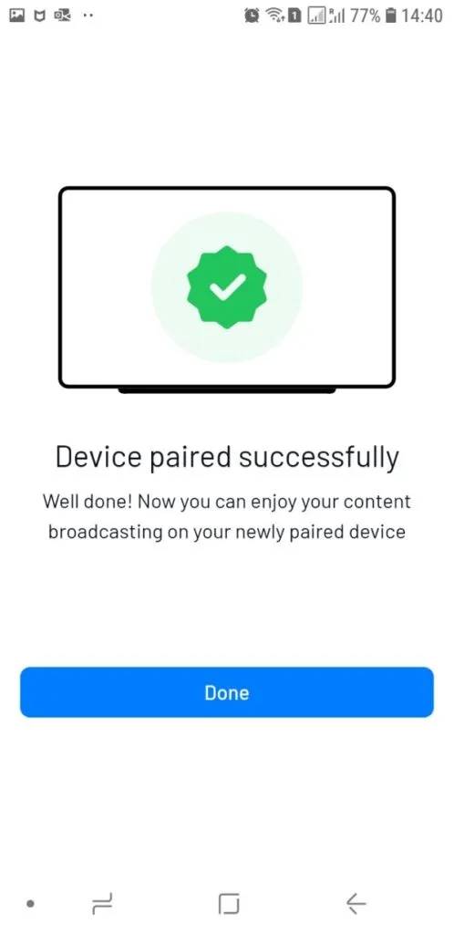 Pairing process phone step 3