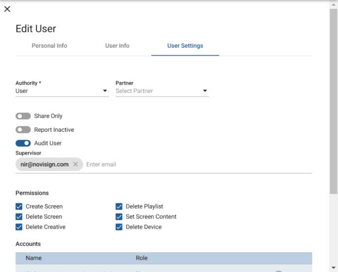 Audit user admin