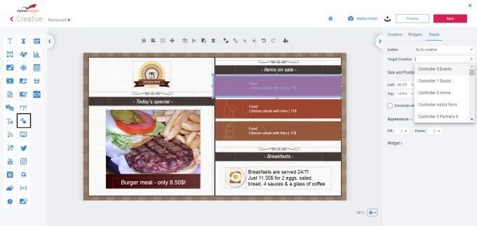 Digital signage touch widget new