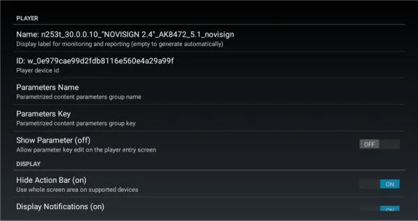 Android-player-app-settings