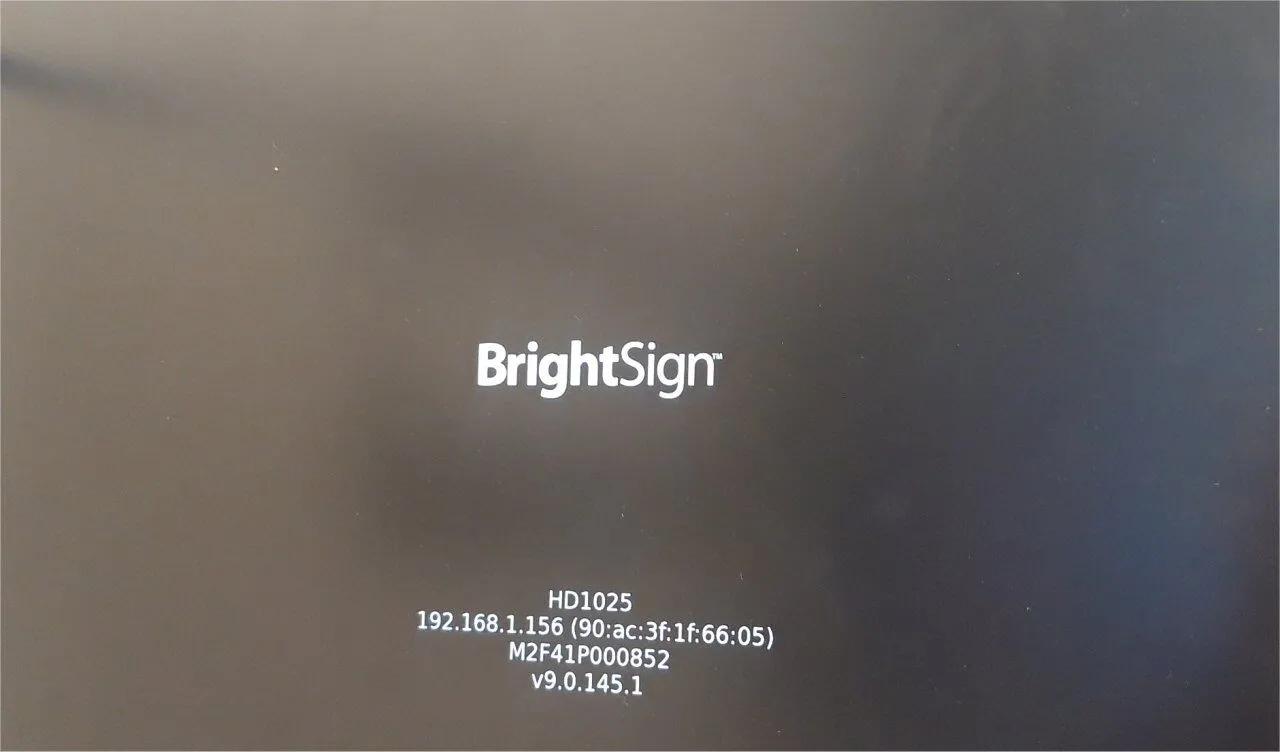 BrightSign setting up player