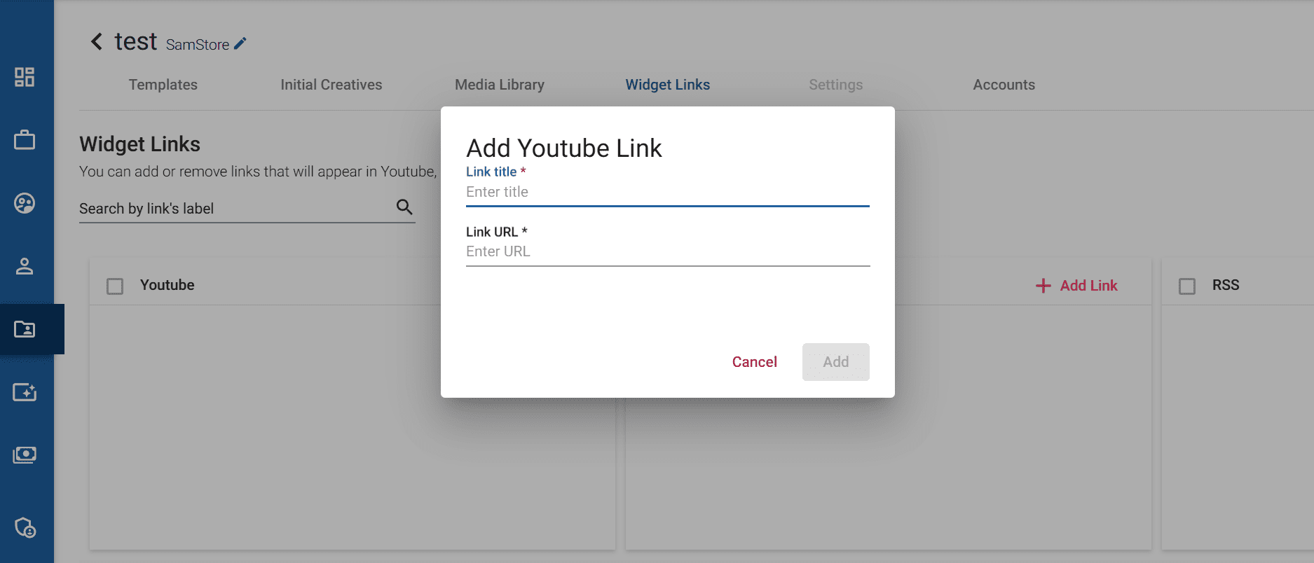 change widget links