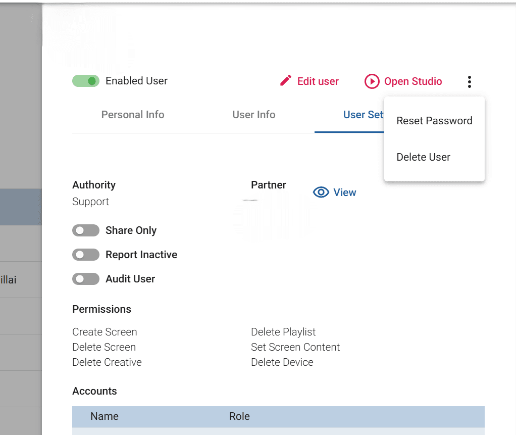 password reset admin