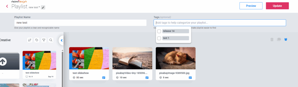 Adding tags to playlist