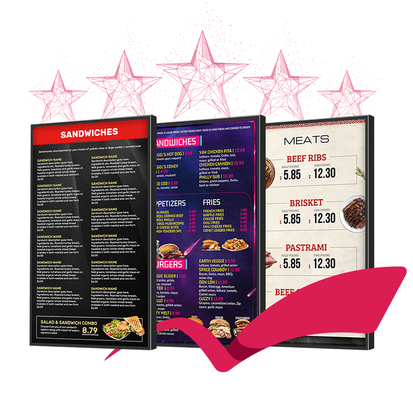 Restaurant dashboard managing multiple locations and digital menu boards