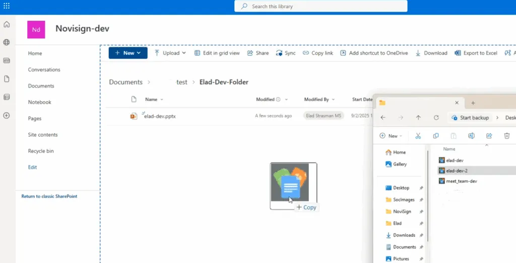 Uploading a PowerPoint to your SharePoint Folder
