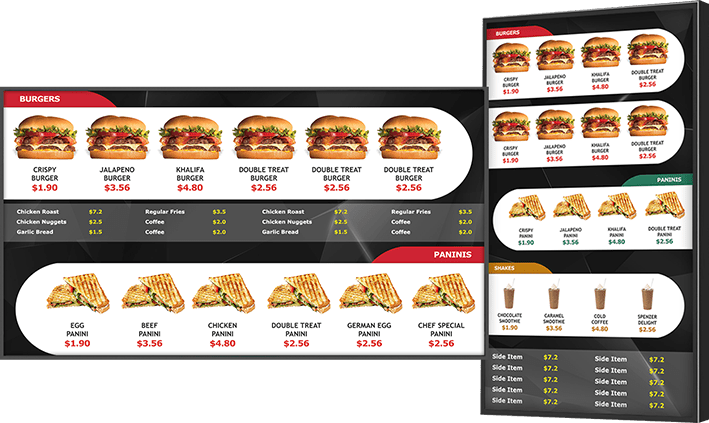 quick service digital menu boards