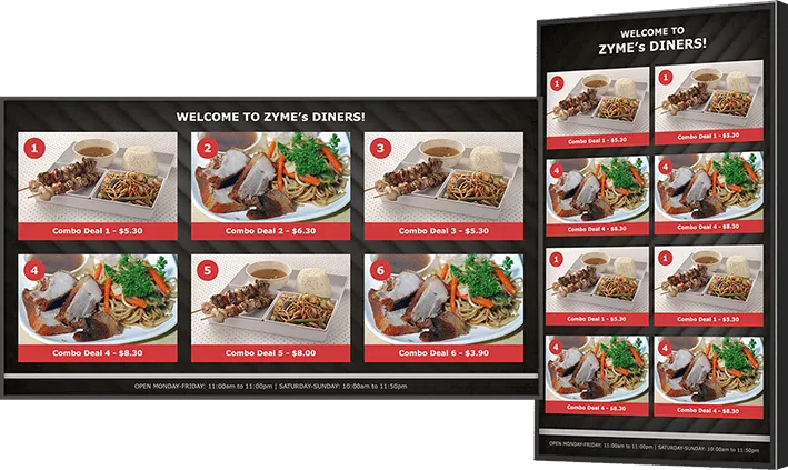 QSR digital menu boards