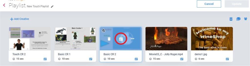 Playlist edit mode Playlist edit mode