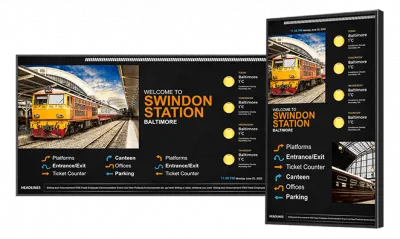 Train station digital signage