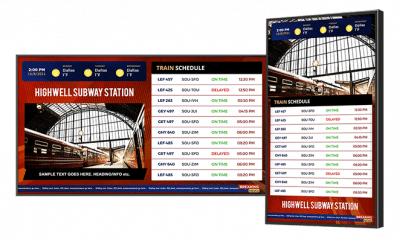 Digital signage for train stations