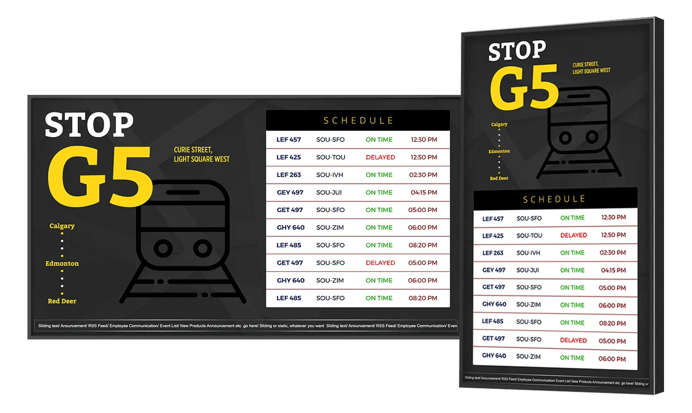 Transportation digital signage