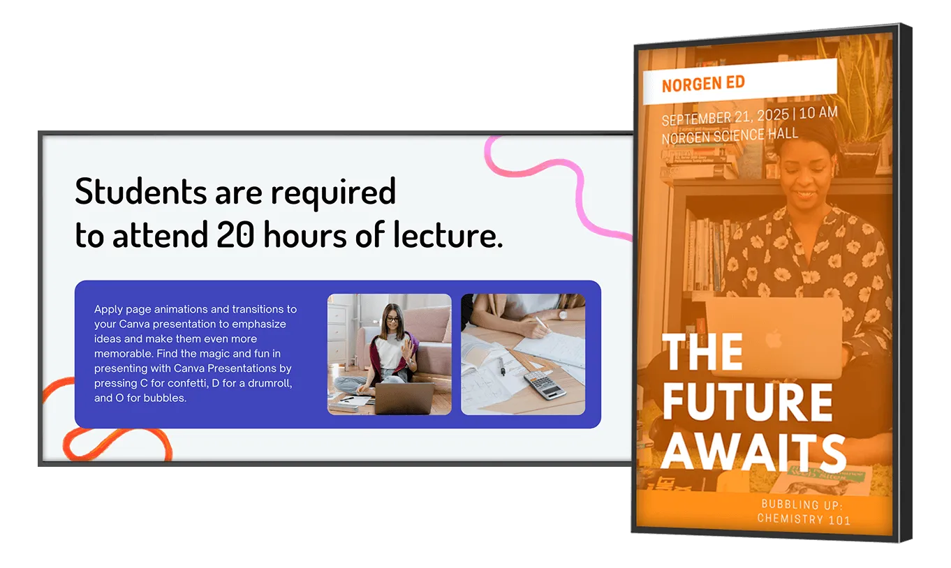 Digital signage for university