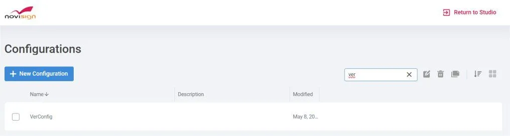 Configurations feature