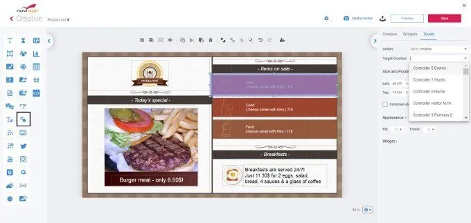 Digital signage touch widget new