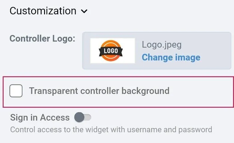 Smart switch widget controller background