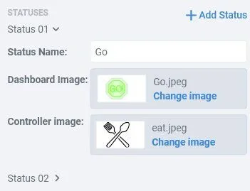 Smart switch widget controller properties 