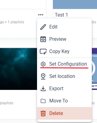 Assigning configuration
