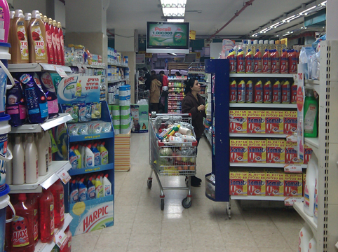 Digital signage screen in a retail store