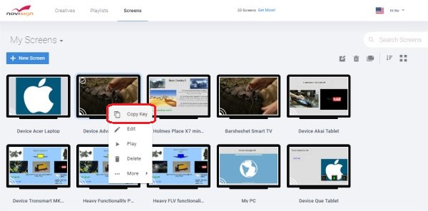 Online Studio - copy screen key