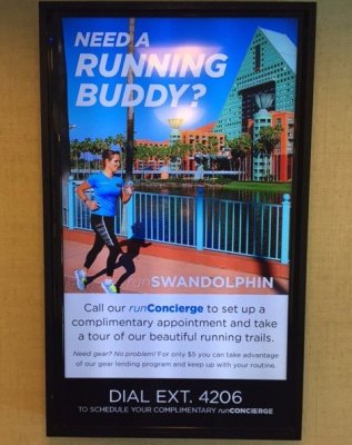 Digital signage at Disney Swan Dolphin resort
