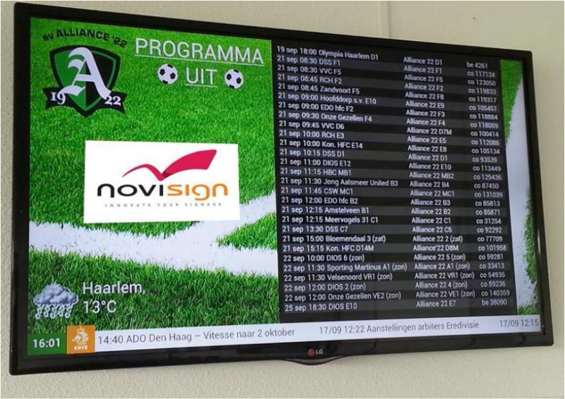 Digital signage of Alliance Soccer Club Digital signage of Alliance Soccer Club