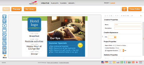 NoviSign digital signage editor NoviSign digital signage editor