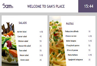 menu board templates for digital signage