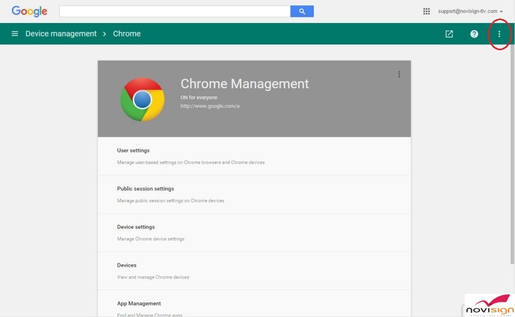 Google Device Management - Device settings