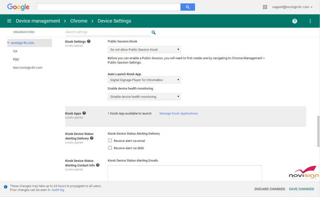 Chromebox Device Management Console and Kiosk Mode