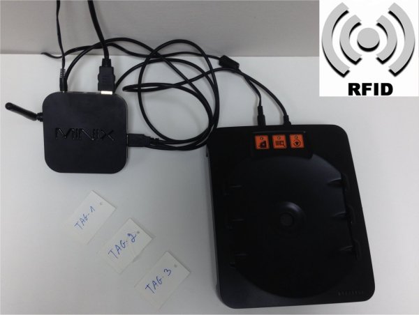 Digital signage RFID hardware