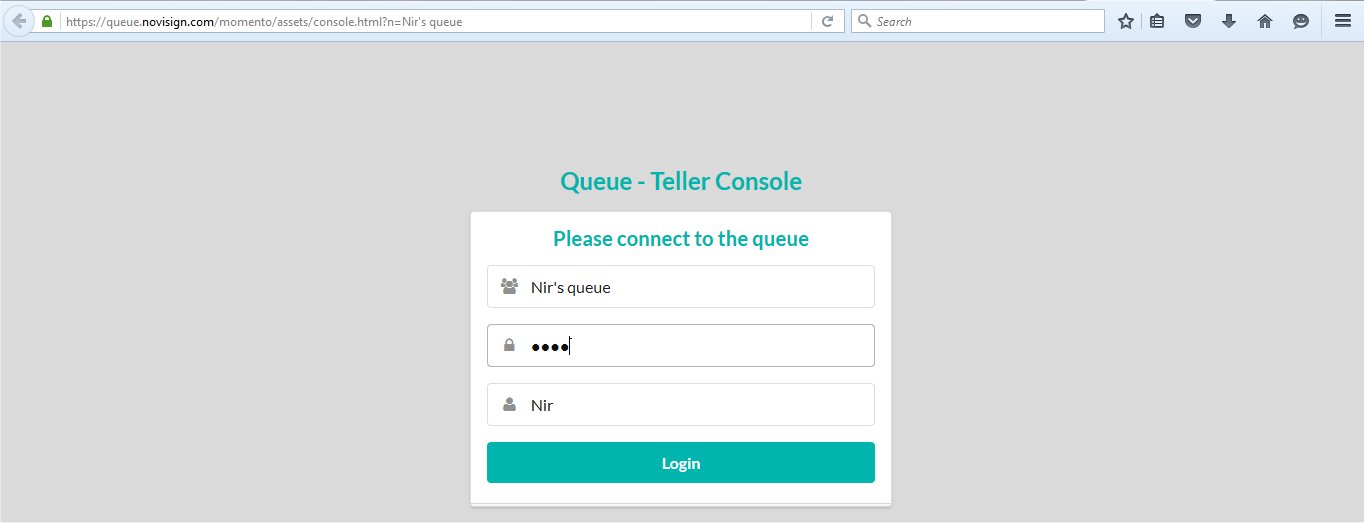 Queue teller console - login page