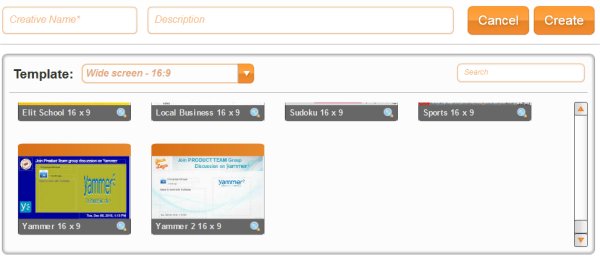 Yammer templates for digital signage