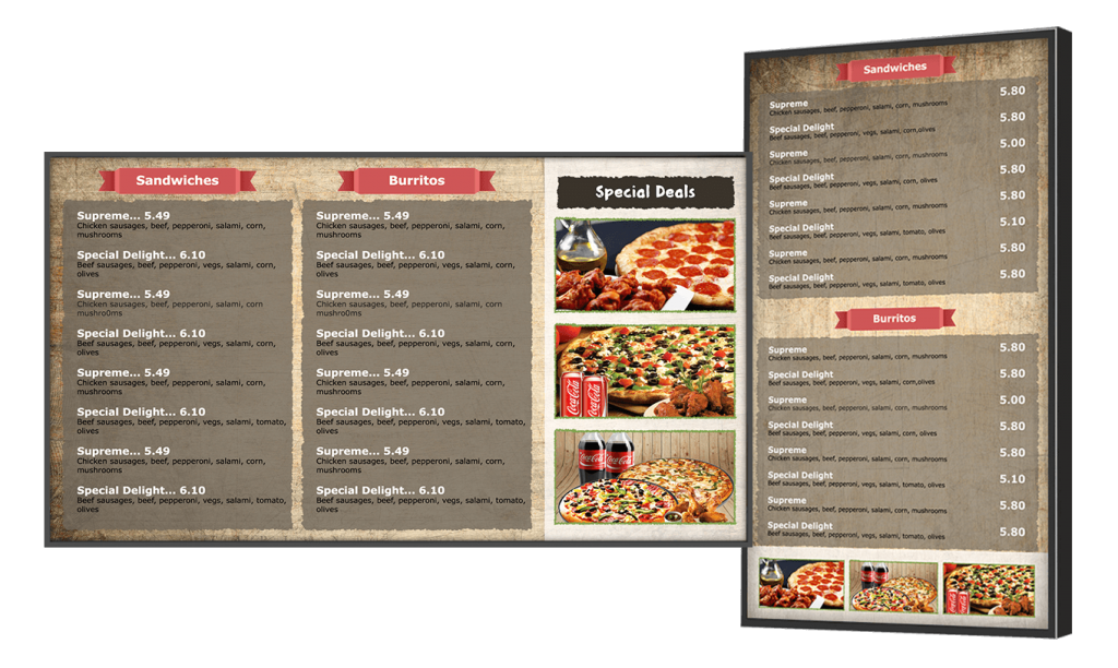 Digital menu board