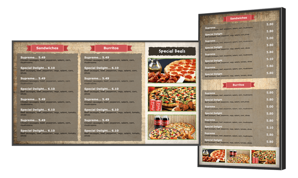 Digital menu board