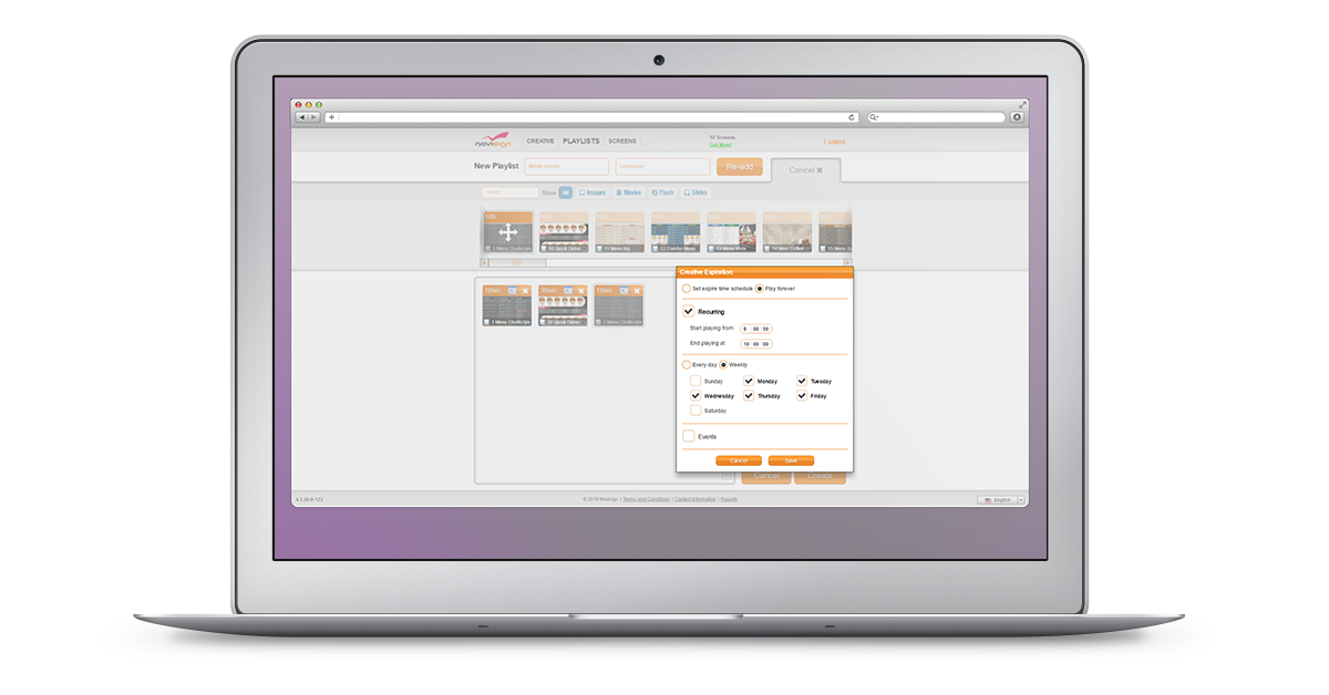 Digital signage scheduling