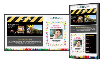 digital signage school templates