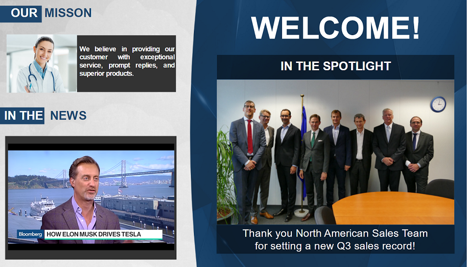 Digital signage for corporate communications Digital signage for corporate communications