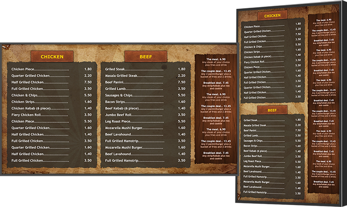 digital menu board