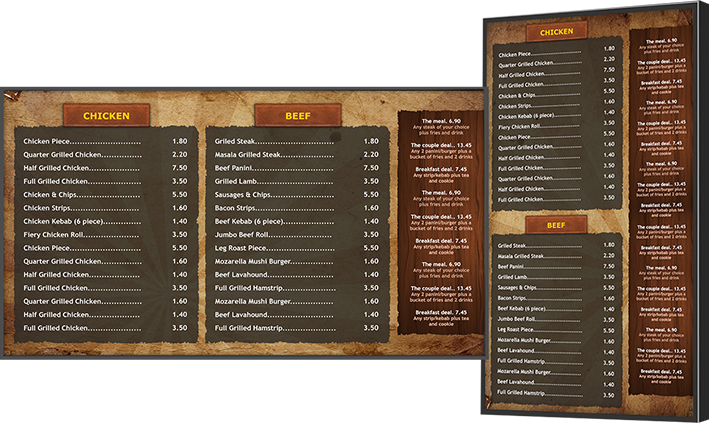 digital menu board