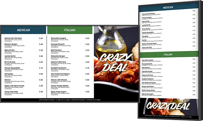 digital menu boards