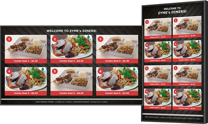 QSR digital menu boards