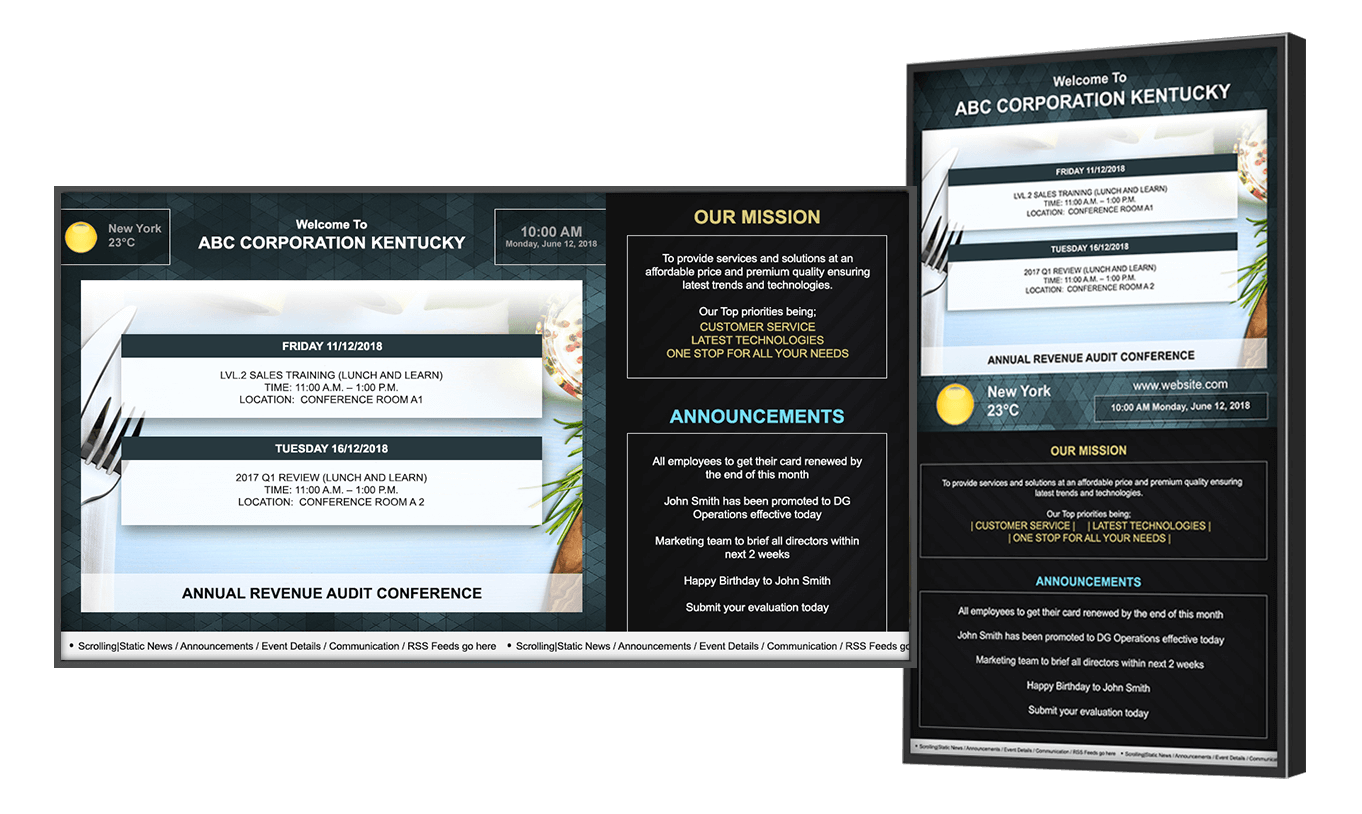Internal communication digital signage