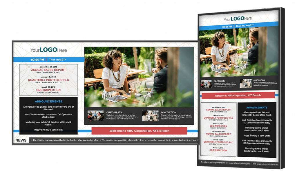 Employee digital signage