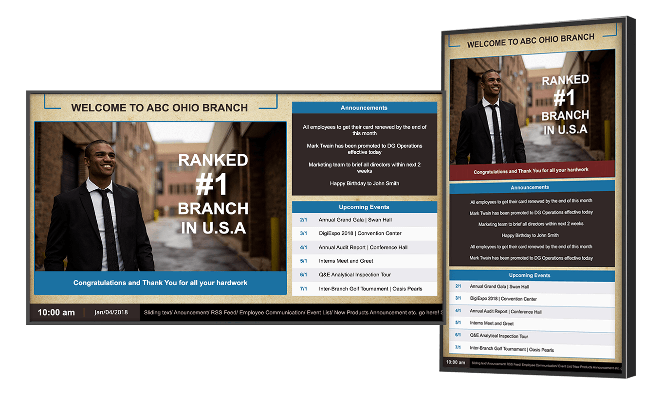 Digital signage for employees
