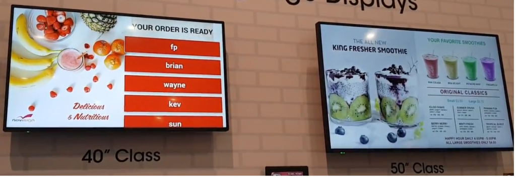 Digital menu boards Digital menu boards