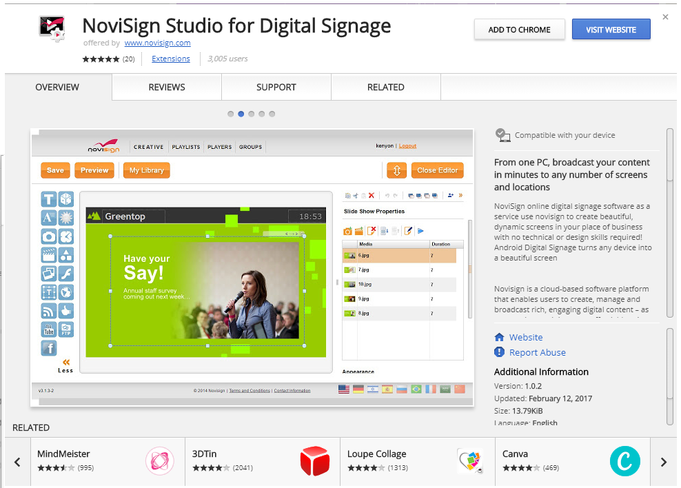 Chrome OS digital signage